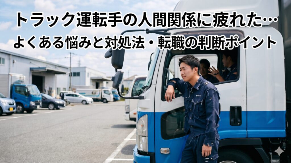 トラック運転手の人間関係に疲れた…よくある悩みと対処法・転職の判断ポイント