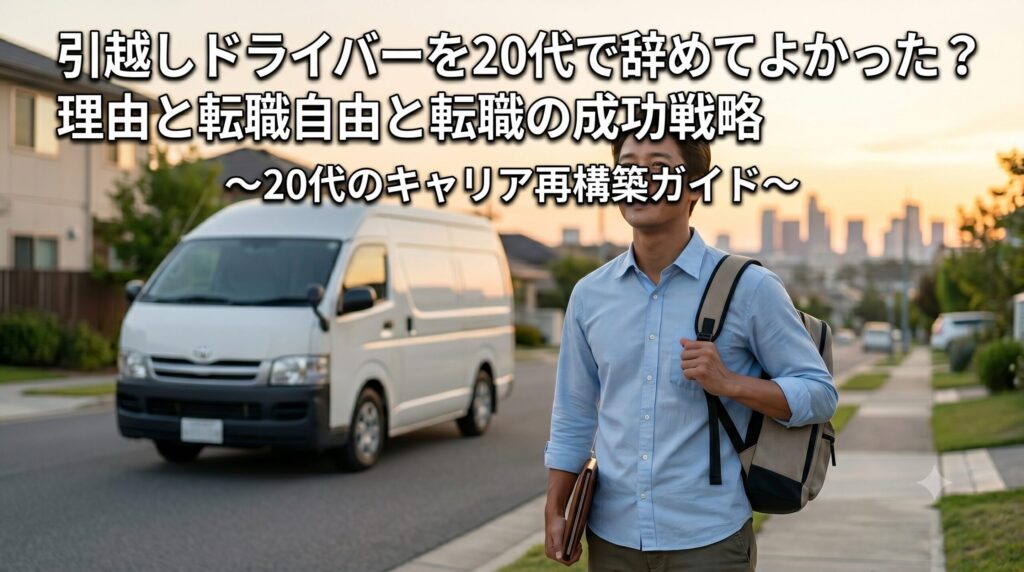 引越しドライバーを20代で辞めてよかった