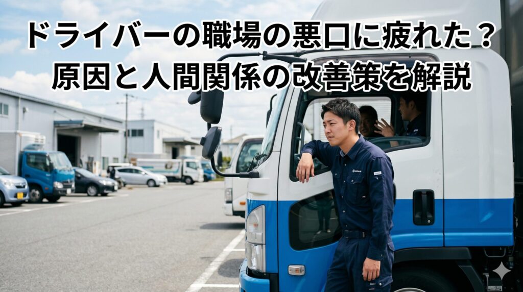 ドライバーの職場の悪口に疲れた