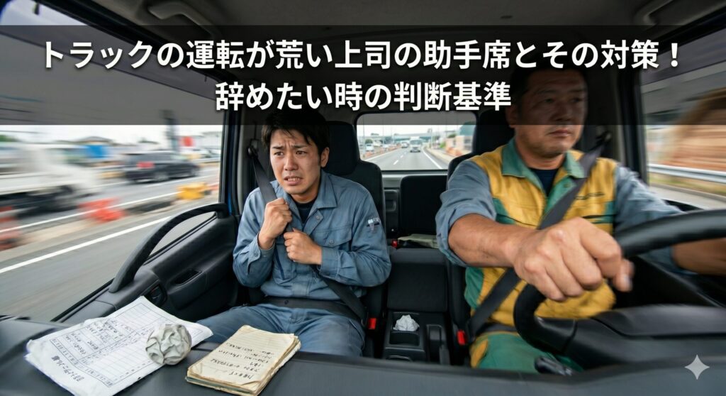 トラックの運転が荒い上司の助手席
