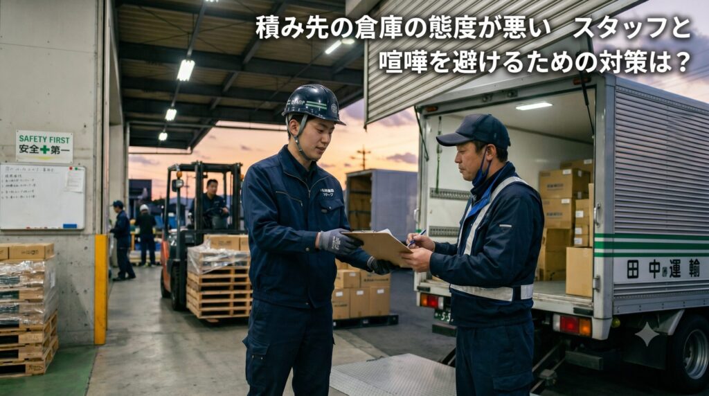 積み先の倉庫の態度が悪いスタッフと喧嘩