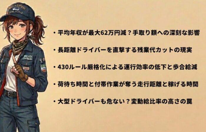 2024年問題でドライバーの給料が減った？リアルな金額