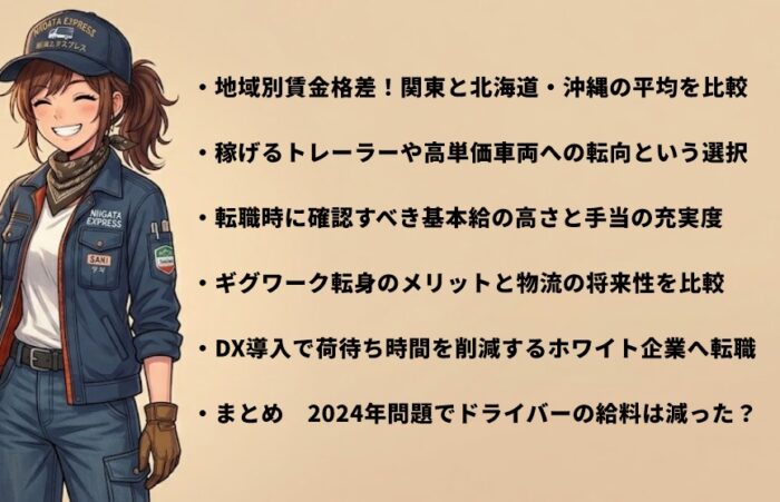 2024年問題でのドライバーの給料の変化と今後