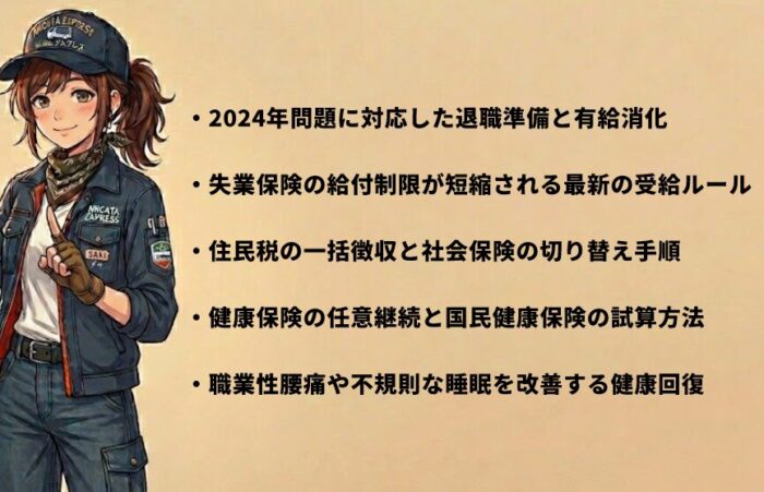ドライバーを辞めたあと1ヶ月の過ごし方と公的な手続