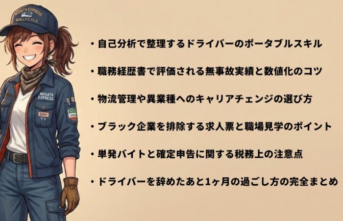 ドライバーの辞めたあと1ヶ月の過ごし方と再就職