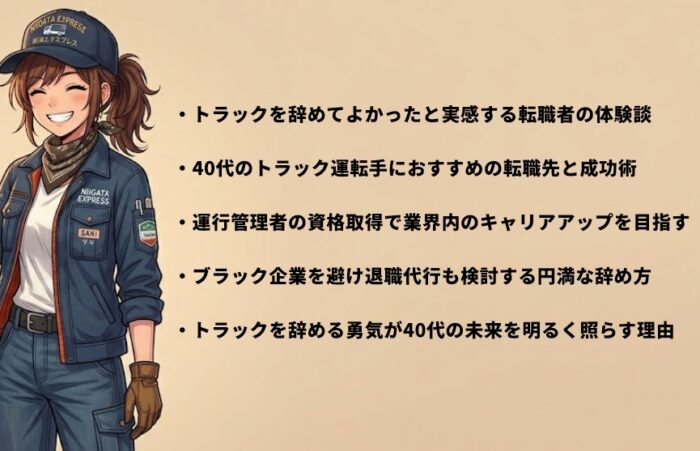 トラックを辞める勇気で40代が理想のキャリアを掴む方法