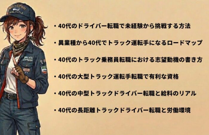 40代のトラックドライバーが転職を成功させるコツ