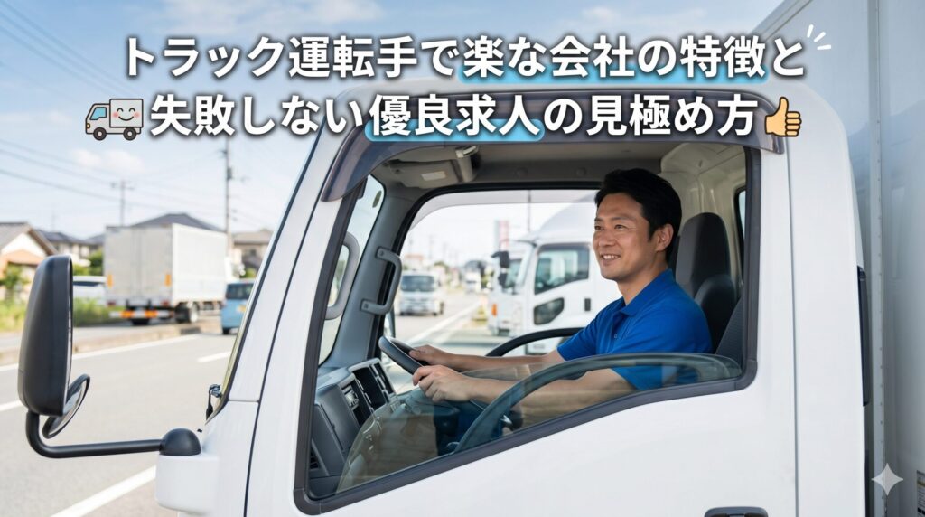 トラック運転手で楽な会社の特徴