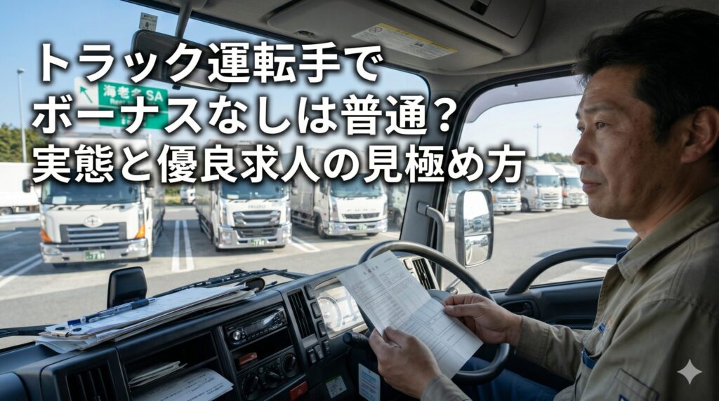 トラック運転手でボーナスなしは普通？