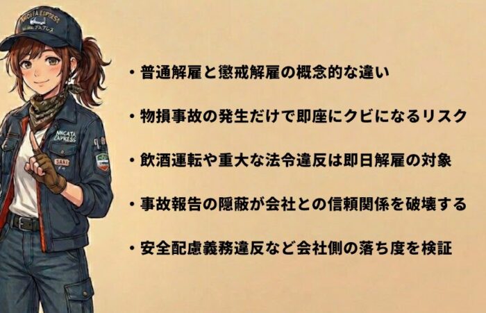 トラック運転手が事故でクビになる法的基準と境界線