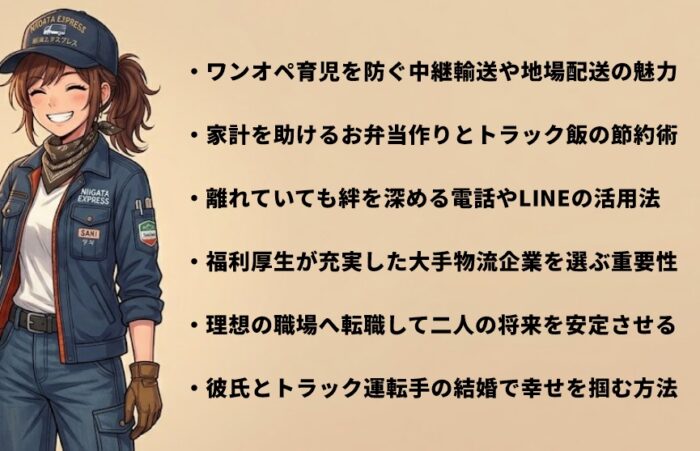 彼氏とトラック運転手の結婚生活を支える秘訣