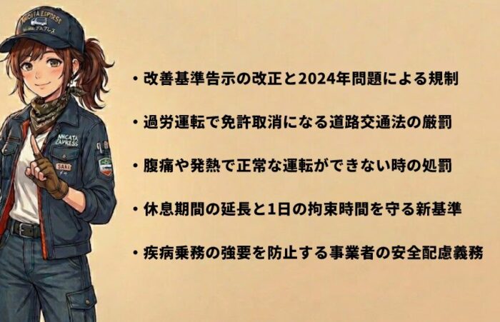 トラックドライバーが体調不良でも休めない法的リスク