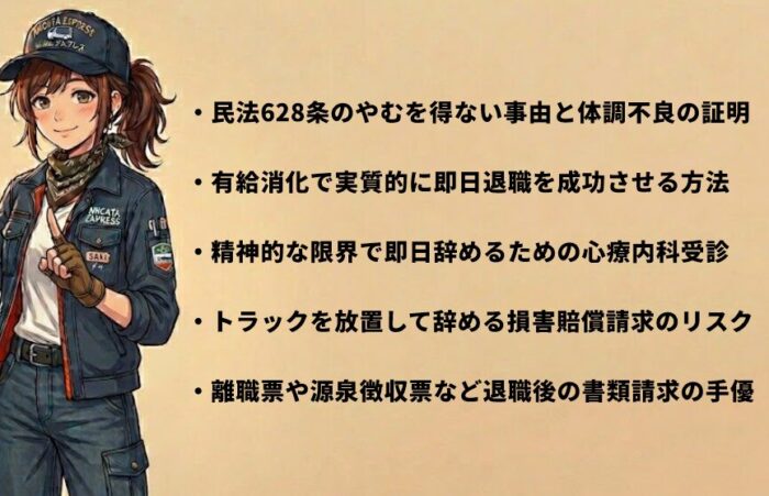 運送会社を即日退職するなら診断書と例文で対策を