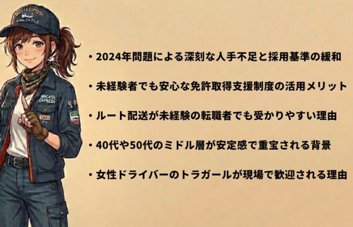トラックドライバーが受かりやすい背景と業界の現状