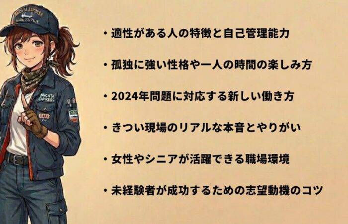 トラック運転手の向き不向きを徹底分析