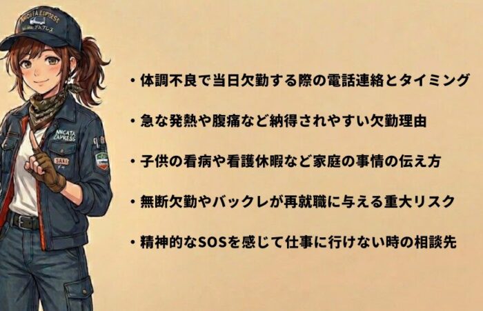 トラックドライバーが当日欠勤する際の連絡マナー