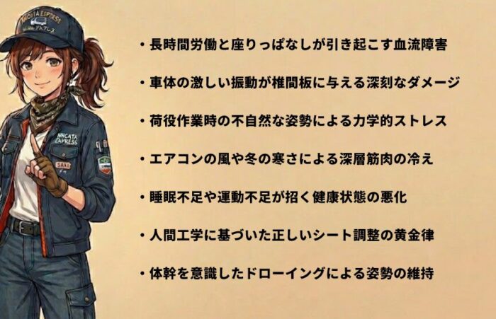 トラック運転手の腰痛対策に役立つ原因分析と予防法