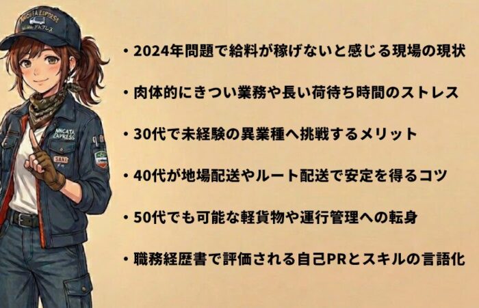 2024年問題でトラック運転手から転職を選ぶ理由