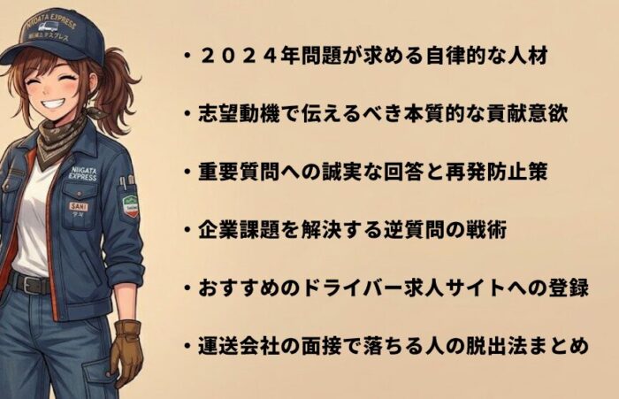運送会社の面接で落ちる人が実践すべき合格への対策