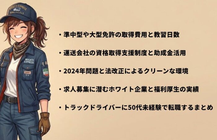 トラックドライバーへ50代未経験から成功する戦略