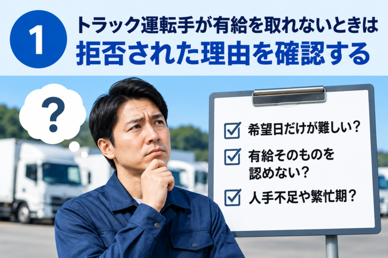 トラック運転手が有給を取れないときは拒否された理由を確認する