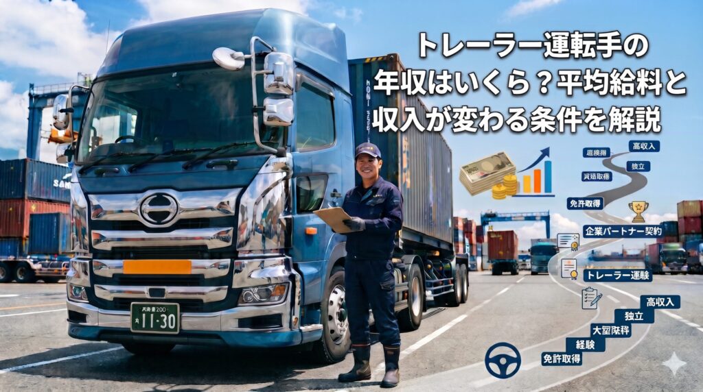 トレーラー運転手の年収はいくら？平均給料と収入が変わる条件を解説