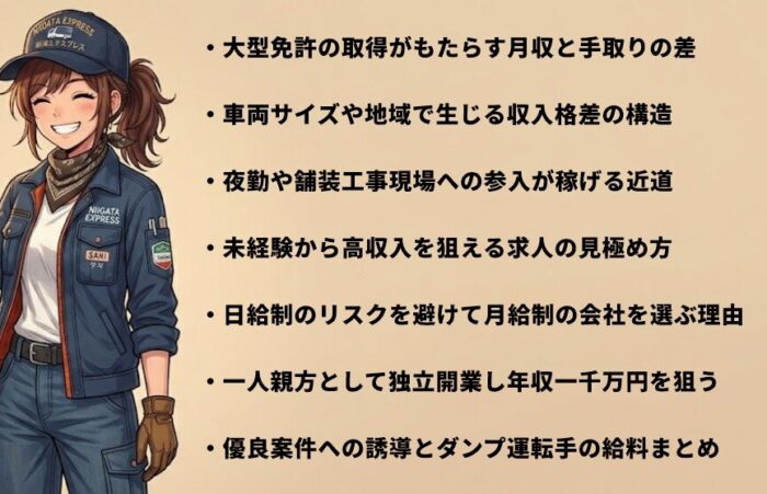 ダンプ運転手で給料を最大化する戦略と転職