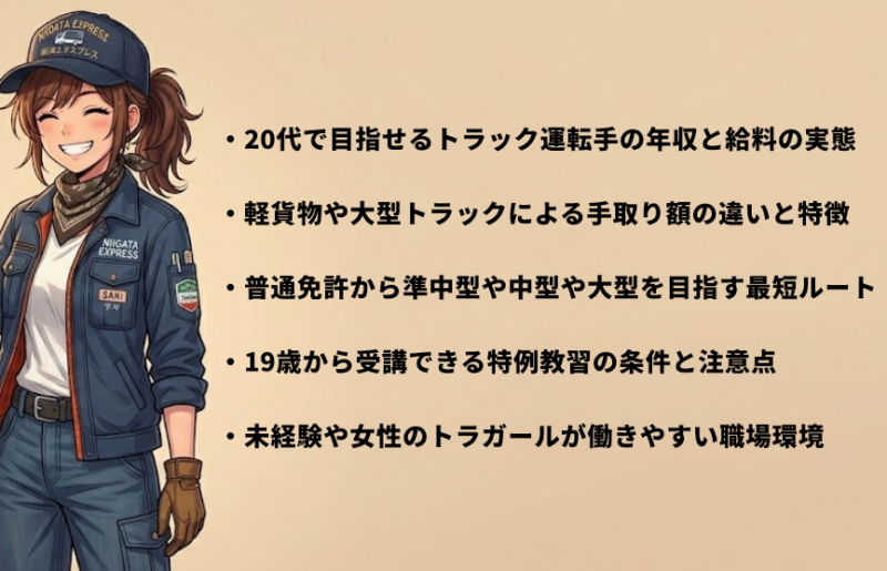 20代のトラック運転手が稼げる年収と免許制度