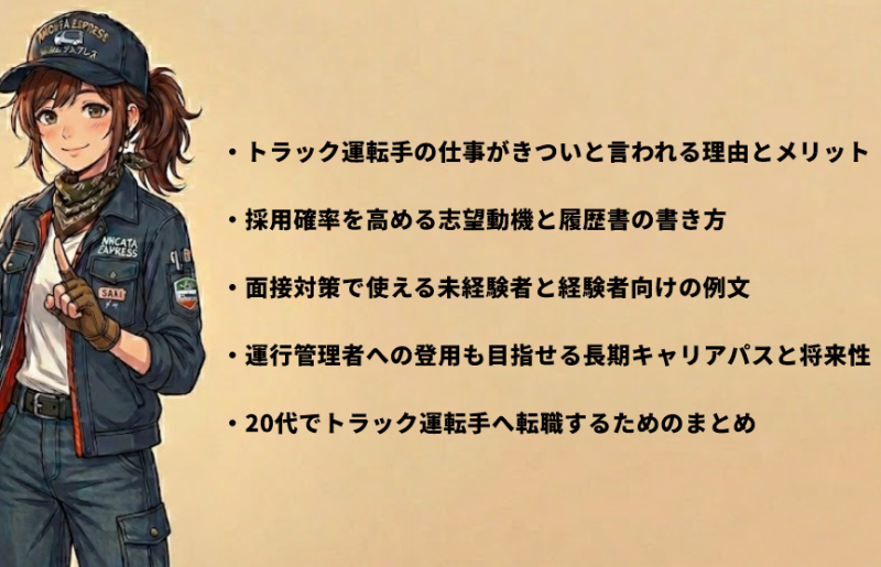 20代のトラック運転手に必要な選考対策と将来性