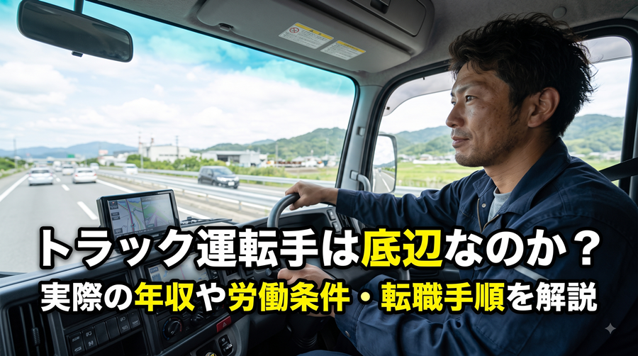 トラック運転手は底辺なのか？実際の年収や労働条件・転職手順を解説