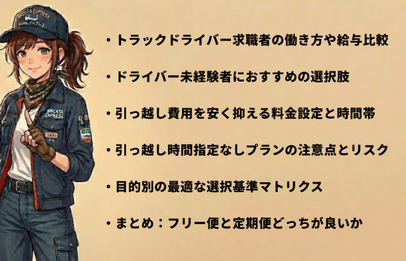 状況や目的に応じたフリー便と定期便の違いからどっちが良いか決定