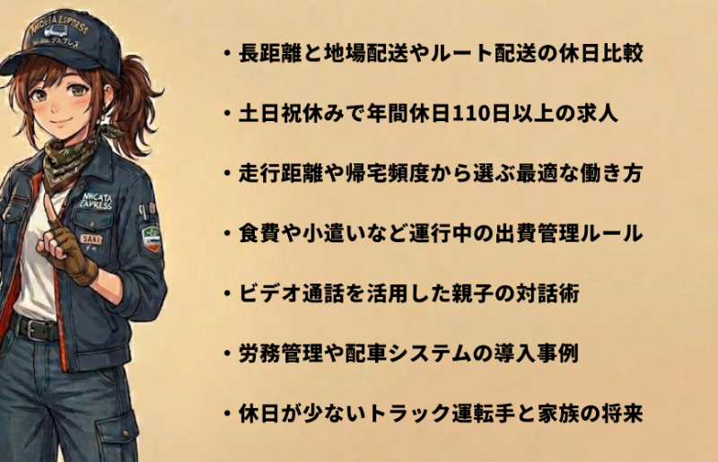 休日が少ないトラック運転手が家族との時間を作る解決策