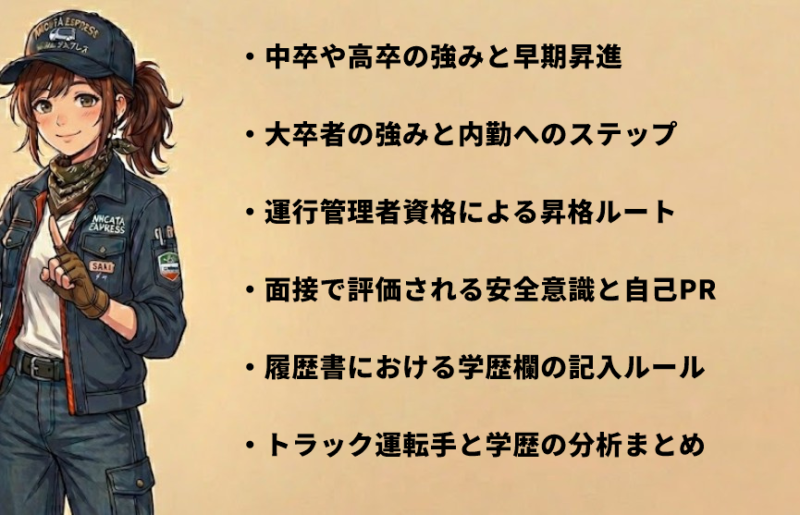 トラック運転手の学歴別キャリアと履歴書の書き方