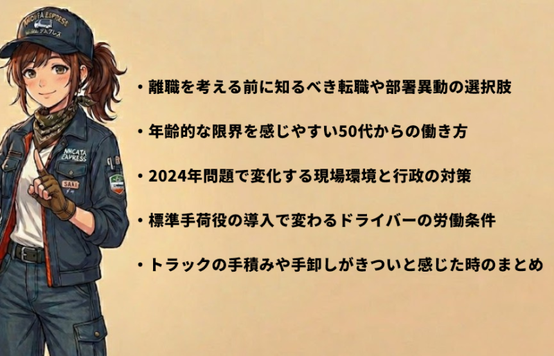 トラックの手積み手卸しがきつい限界を感じた時のキャリア戦略