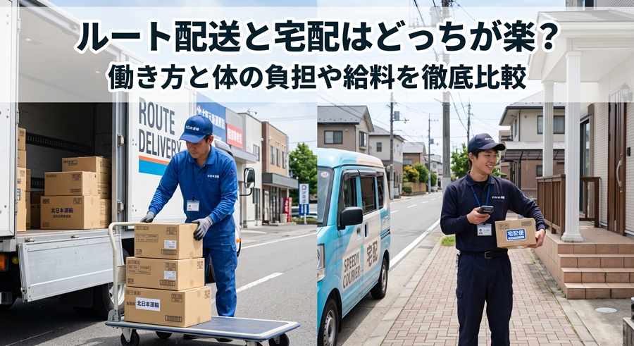 ルート配送と宅配はどっちが楽？働き方と体の負担や給料を徹底比較