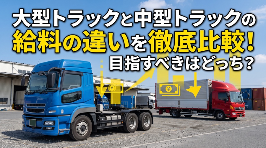 大型トラックと中型トラックの給料の違いを徹底比較！目指すべきはどっち？