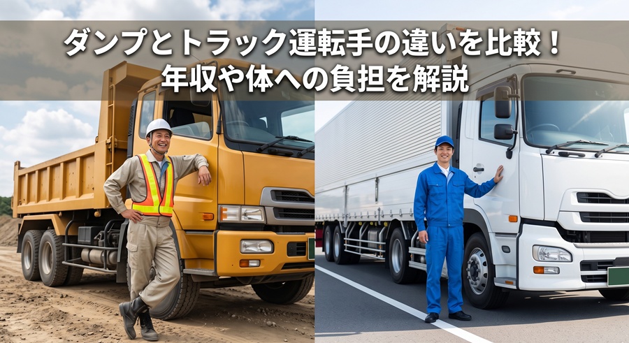 ダンプとトラック運転手の違いを比較！年収や体への負担を解説