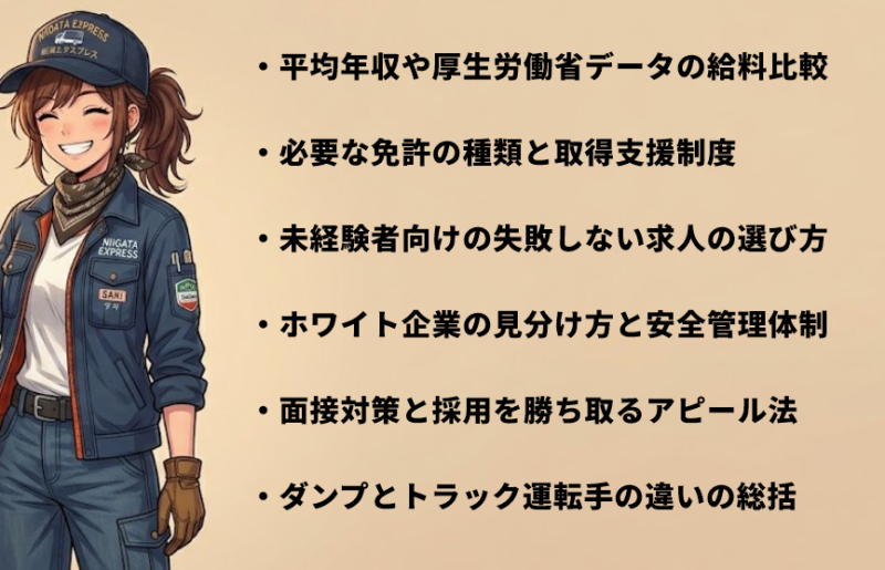 ダンプとトラック運転手の待遇の違いと転職