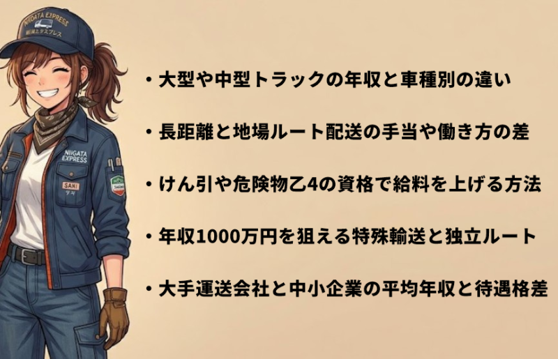 トラック運転手で稼げる仕事ランキングと年収