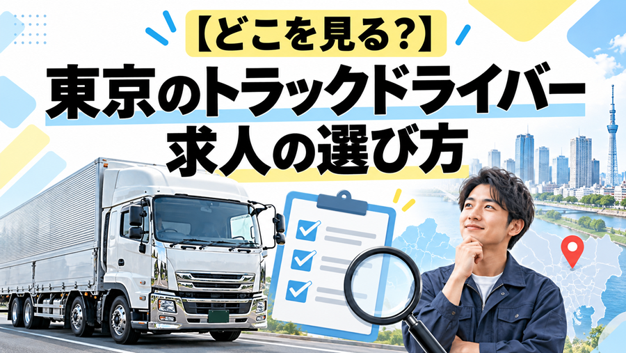【どこを見る？】東京のトラックドライバー求人の選び方｜給料と働き方を比較